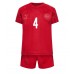 Danmark Simon Kjaer #4 Hemmaställ Barn VM 2022 Korta ärmar (+ Korta byxor)